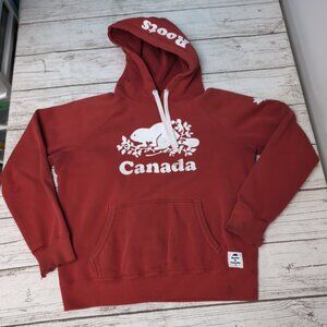 Made In Canada Red Roots Big Logo Hoodie Size Large
